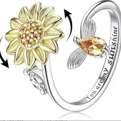 Perfektes Geschenk - Sonnen-Ring mit Fidget Blume